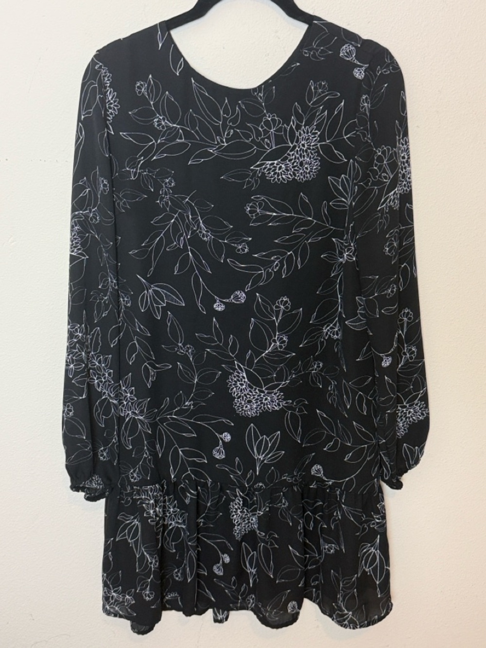 Lila Rose Black Floral Long Sleeve Dress